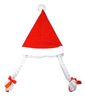 Felt Santa Hat With Pigtails