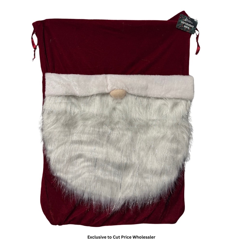 Red Gonk Velvet Santa Sack 50 x 70cm - Click Image to Close