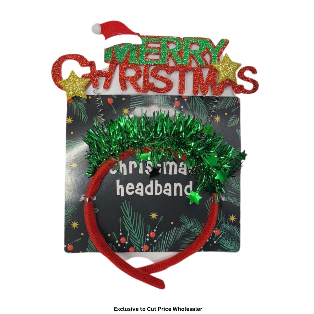 Merry Christmas Headband 17cm x 23cm - Click Image to Close