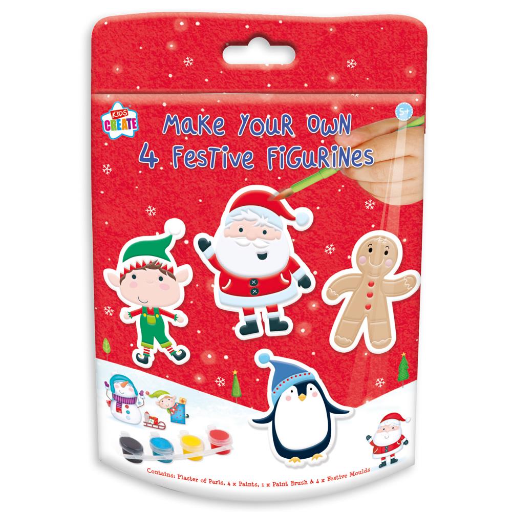 Christmas Activity Festive Figurines 4 Pack - Click Image to Close