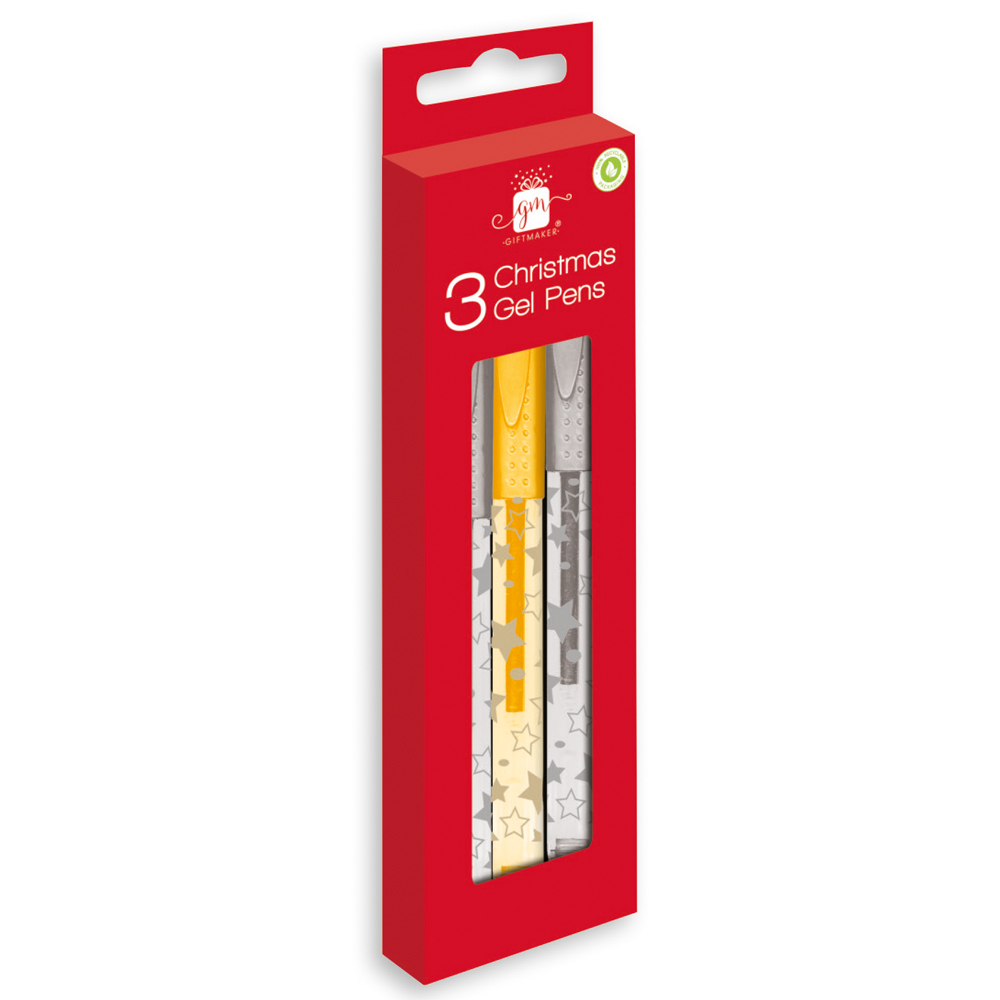 Christmas Activity Gel Pens Silver & Gold 3 Pack - Click Image to Close