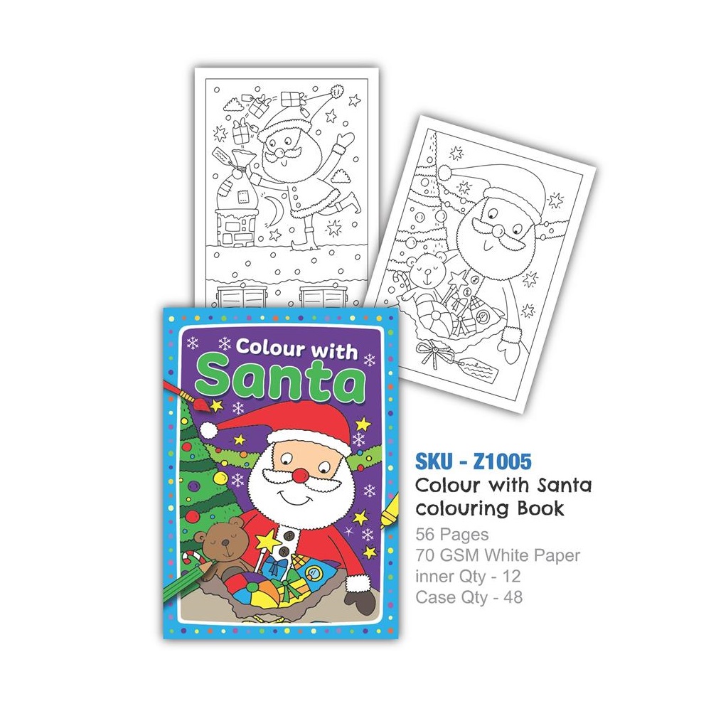 A4 Christmas Santa Colouring Book (ZERO VAT) - Click Image to Close