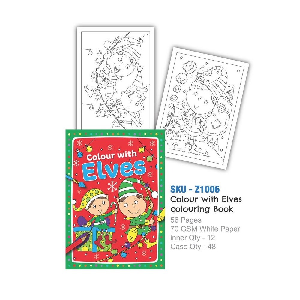 A4 Christmas Elf Colouring Book ( VAT ZERO ) - Click Image to Close