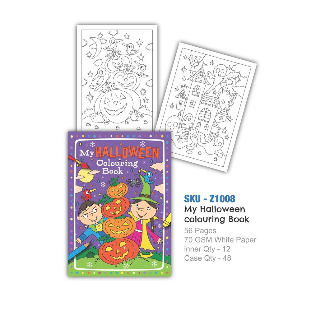 A4 Halloween Colouring Book (VAT ZERO) - Click Image to Close
