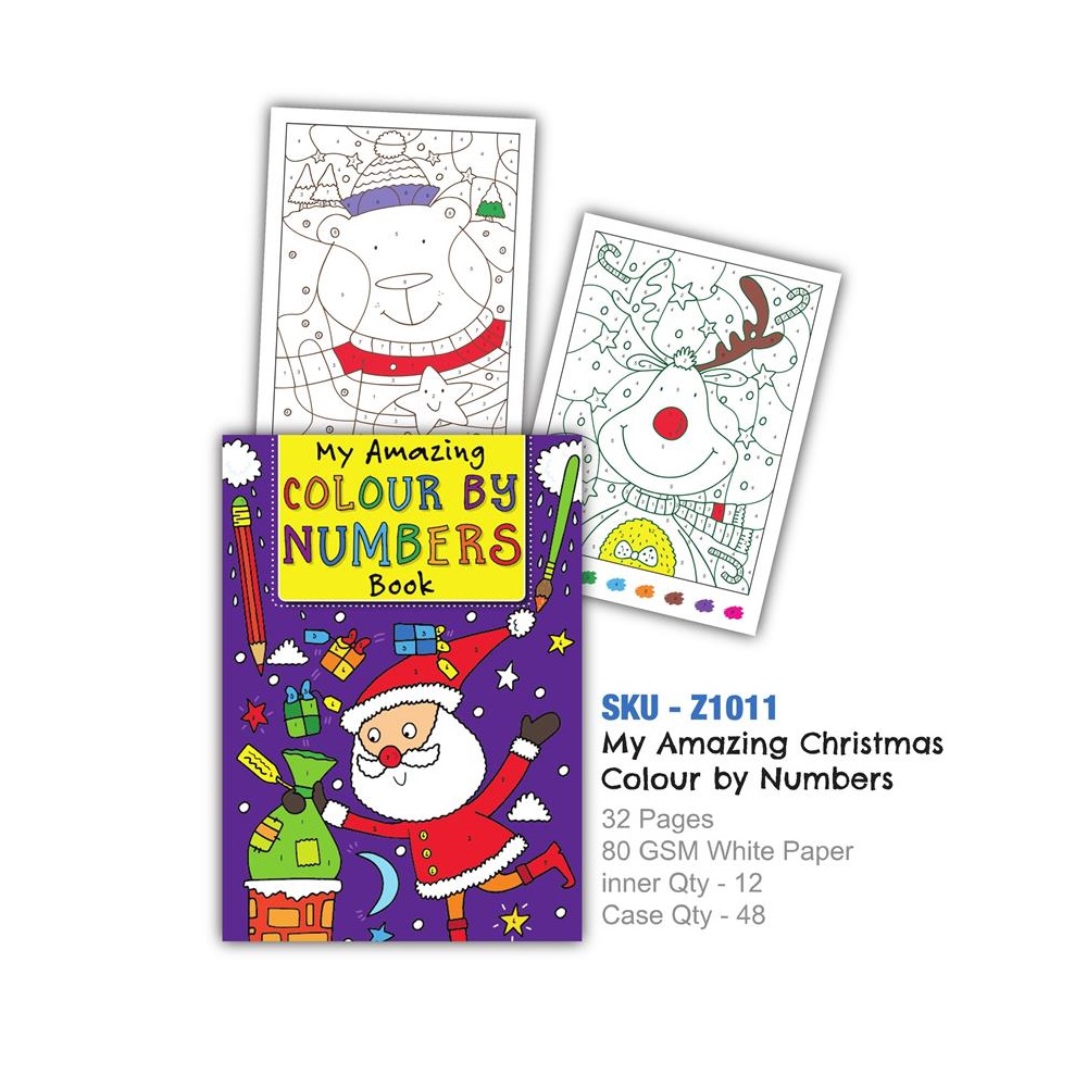 A4 Christmas Santa Colour By Numbers (ZERO VAT) - Click Image to Close