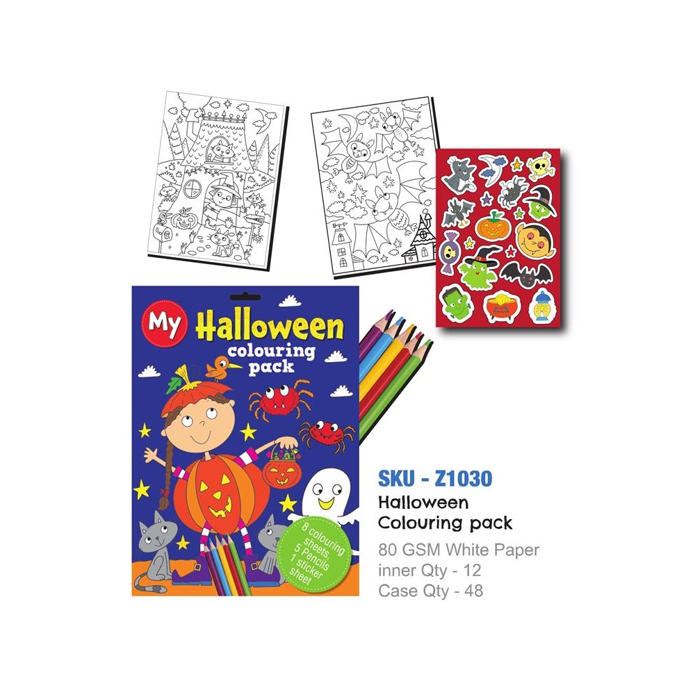 Halloween 8 page Colouring Pack - Click Image to Close