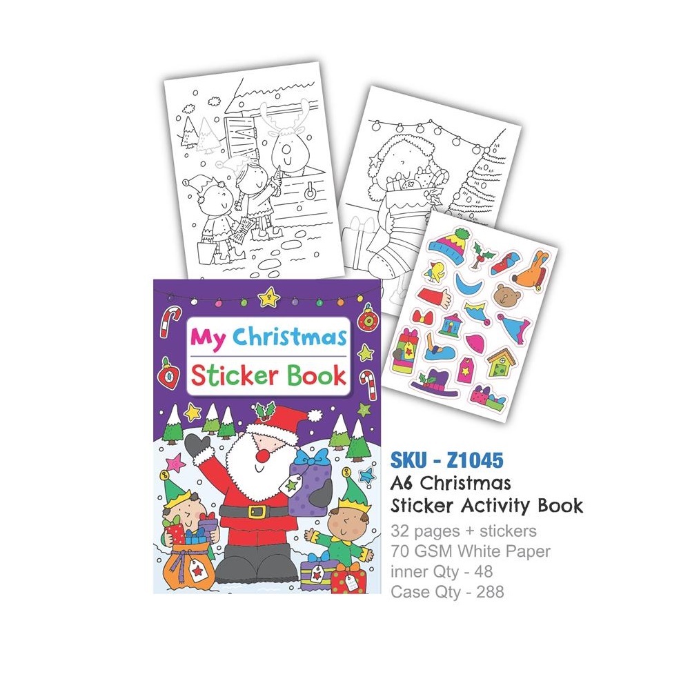 A6 Christmas Mini Sticker Activity Book (VAT ZERO) - Click Image to Close